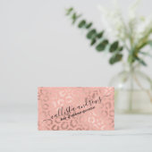 Elegant Roos Gold Leopard Cheetah Animal Print Visitekaartje (Staand voorkant)