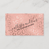 Elegant Roos Gold Leopard Cheetah Animal Print Visitekaartje (Voorkant)