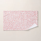 Elegant Roos Gold Leopard Print White Patroon Bad Handdoek (Handdoek)