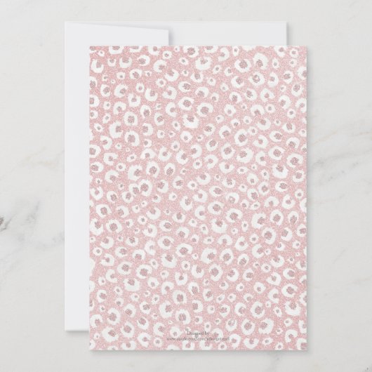 Elegant Roos Gold Leopard Print White Patroon Kaart (Achterkant)