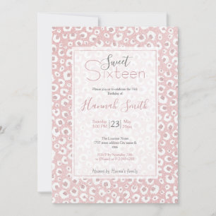 Elegant Roos Gold Leopard Print White Patroon Kaart