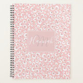 Elegant Roos Gold Leopard Print White Patroon Planner (Voorkant)