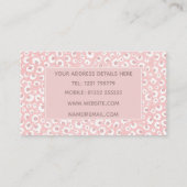 Elegant Roos Gold Leopard Print White Patroon Visitekaartje (Achterkant)