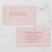 Elegant Roos Gold Leopard Print White Patroon Visitekaartje (Voorkant / Achterkant)