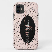 Elegant Roos Gold lettering op Black Hoesje-Mate Case-Mate iPhone Case (Achterkant)
