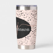 Elegant Roos Gold lettering op Black Thermal Tu Geïsoleerde Drinkbeker (Achterkant)