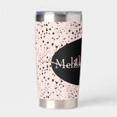 Elegant Roos Gold lettering op Black Thermal Tu Geïsoleerde Drinkbeker (Voorkant)