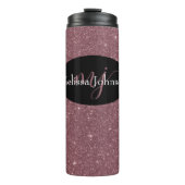 Elegant Roos Gold lettering op Black Thermal Tu Thermosbeker (Voorkant)