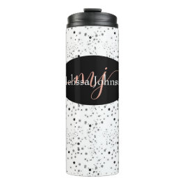 Elegant Roos Gold lettering op Black Thermal Tu Thermosbeker