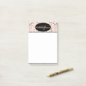 Elegant Roos Gold lettering op zwart Notitieblok Post-it® Notes (Op bureau)