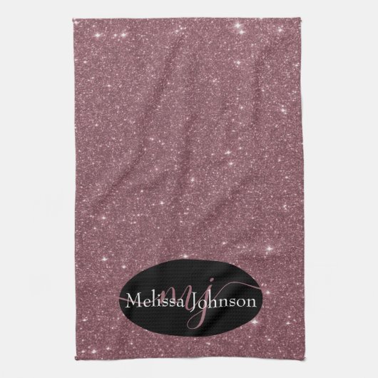 Elegant Roos Gold-lettering op zwarte keuken naar Theedoek (Verticaal)