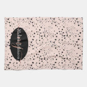 Elegant Roos Gold-lettering op zwarte keuken naar Theedoek (Horizontaal)