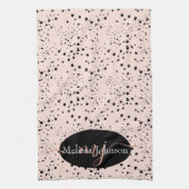 Elegant Roos Gold-lettering op zwarte keuken naar Theedoek (Verticaal)