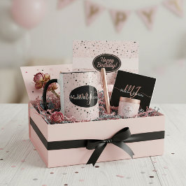 Elegant Roos Gold lettering op zwarte Mok