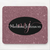 Elegant Roos Gold lettering op zwarte Muismat (Voorkant)