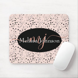 Elegant Roos Gold lettering op zwarte Muismat