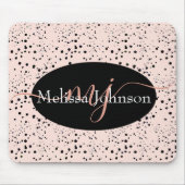 Elegant Roos Gold lettering op zwarte Muismat (Voorkant)