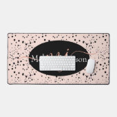 Elegant Roos Gold lettering op zwarte Muismat Bureaumat (Keyboard & Muis)