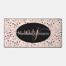 Elegant Roos Gold lettering op zwarte Muismat