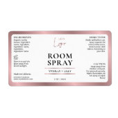 Elegant Roos Gold Logo Room Freshener Spray Label (Voorkant)