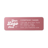 Elegant Roos Gold Logo Website Telefoon Etiket (Voorkant)