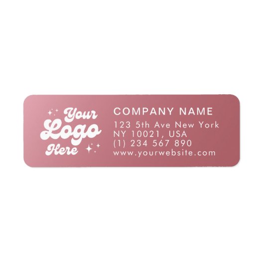 Elegant Roos Gold Logo Website Telefoon Etiket (Voorkant)