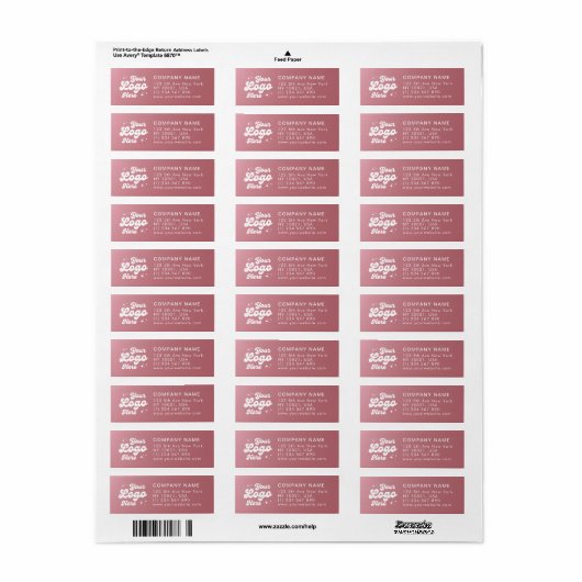 Elegant Roos Gold Logo Website Telefoon Etiket (Full Sheet)