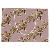 Elegant Roos Gold look Script Merry kerst Groot Cadeauzakje (Achterkant)