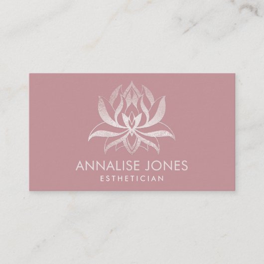 Elegant Roos Gold Lotus Flower Visitekaartje (Voorkant)