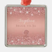 Elegant Roos Gold Luxe Shimmer Vrijgezellenfeest Metalen Ornament (Voorkant)