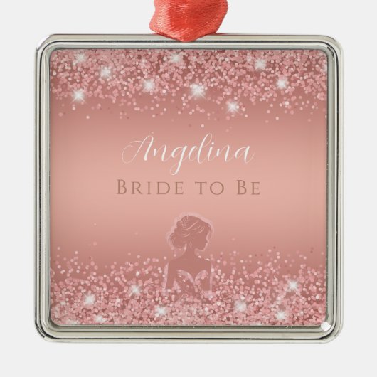 Elegant Roos Gold Luxe Shimmer Vrijgezellenfeest Metalen Ornament (Voorkant)