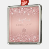 Elegant Roos Gold Luxe Shimmer Vrijgezellenfeest Metalen Ornament (Links)