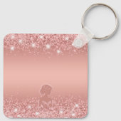 Elegant Roos Gold Luxe Shimmer Vrijgezellenfeest Sleutelhanger (Achterkant)