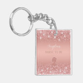 Elegant Roos Gold Luxe Shimmer Vrijgezellenfeest Sleutelhanger (Voorkant Links)