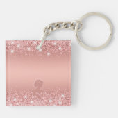 Elegant Roos Gold Luxe Shimmer Vrijgezellenfeest Sleutelhanger (Achterkant)