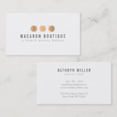 Elegant Roos Gold Macaron Trio Logo op Wit Visitekaartje (Voorkant / Achterkant)