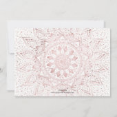 Elegant roos gold mandala confetti bruiloft verzam kaart (Achterkant)