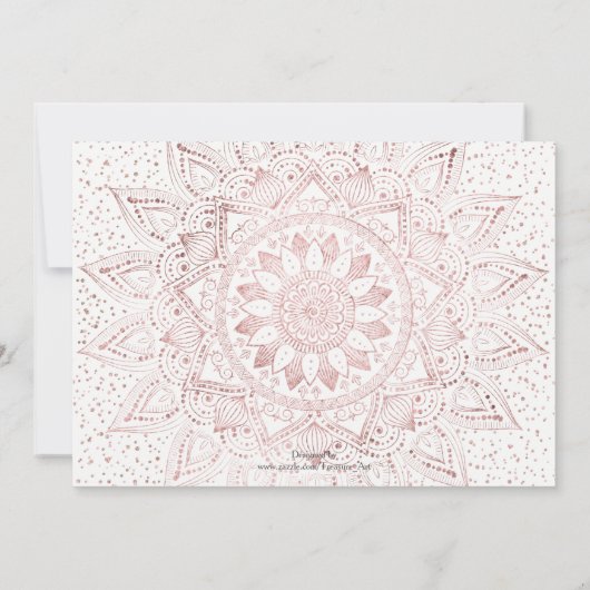 Elegant roos gold mandala confetti bruiloft verzam kaart (Achterkant)