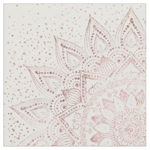 Elegant roos Gold mandala confetti design Stof
