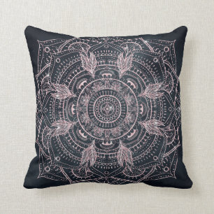 Elegant Roos Gold Mandala Grey Nebula Design Kussen