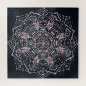 Elegant Roos Gold Mandala Grey Nebula Design Legpuzzel (Horizontaal)