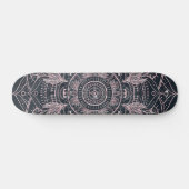 Elegant Roos Gold Mandala Grey Nebula Design Persoonlijk Skateboard (Horizontaal)