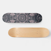 Elegant Roos Gold Mandala Grey Nebula Design Persoonlijk Skateboard (Horizontaal)