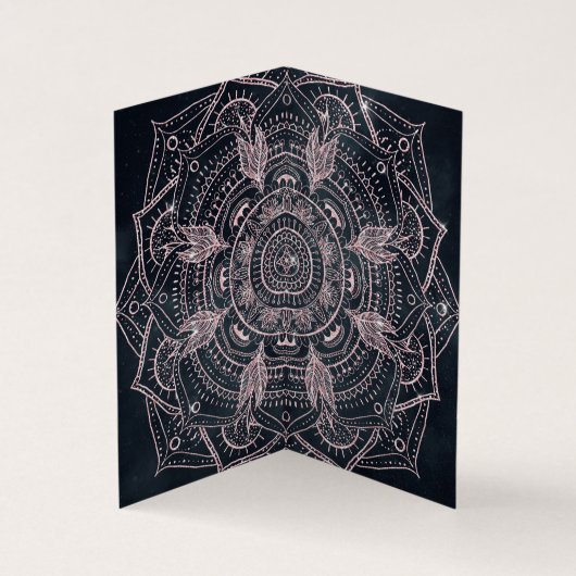 Elegant Roos Gold Mandala Grey Nebula Design Visitekaartje (Binnen)