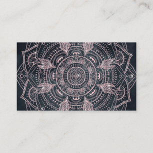 Elegant Roos Gold Mandala Grey Nebula Design Visitekaartje