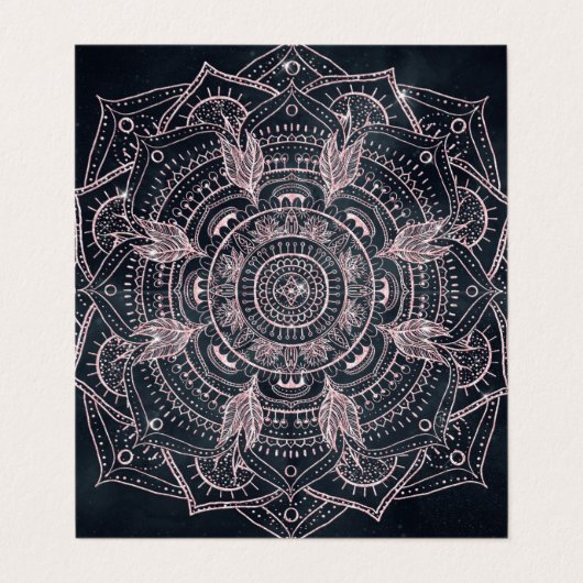 Elegant Roos Gold Mandala Grey Nebula Design Visitekaartje (Buitenkant ongevouwen)