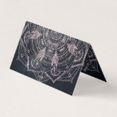 Elegant Roos Gold Mandala Grey Nebula Design Visitekaartje (Achterkant)