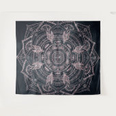 Elegant Roos Gold Mandala Grey Nebula Design Wandkleed (Voorkant (horizontaal))