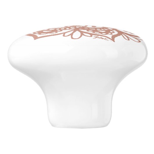 Elegant Roos Gold Mandala Keramische Knop (Zijkant)