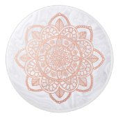 Elegant Roos Gold Mandala Marble Keramische Knop (Voorkant)